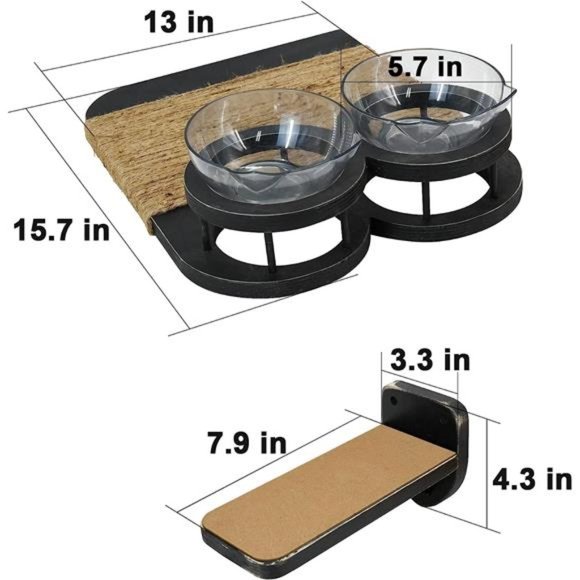 Cat Hammock Cat Wall Shelves with 3Steps,Cat Shelves and Perches with Food Shelf - Picture 6 of 6